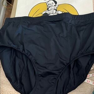 Swim Solutions Black Swim Bottoms Size 24W High Waist Tummy Control